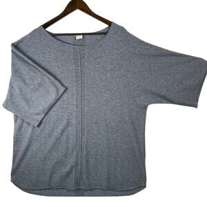 Poetry Cashmere Sweater Women’s Plus SZ 18 Blue Oversized Half Sleeve EUC